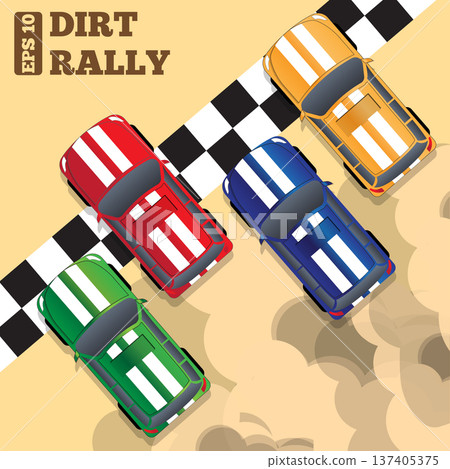 Rally at the finish line. View from above. Vector illustration.  137405375