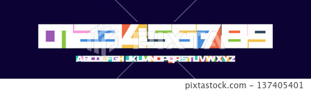 Color Numbers Letters Alphabet Font for Kid Birthday Years Logo, Corporate Anniversary Sign, Race Sport Team Jersey Numeric. Colorful Cutout Paper Typographic Design. Sports Num. Vector Illustration Color Numbers Letters Alphabet Font for Kid Birthday Years Logo, Corporate Anniversary Sign, Race Sport Team Jersey Numeric. Colorful Cutout Paper Typographic Design. Sports Num. Vector Illustration 137405401