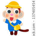 Kindergarten uniform child monkey collage character illustration B 137405454