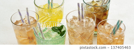 Wide banner with colorful cocktails Wide banner with colorful cocktails 137405463