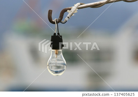 Light bulbs installed on fishing boats Light bulbs installed on fishing boats 137405625