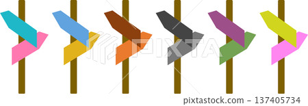 Signboard graphic material illustration set 137405734