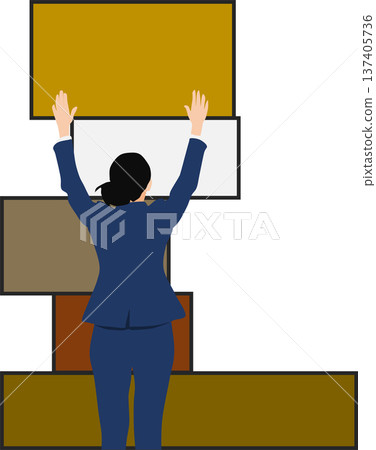 Illustration of a businesswoman carrying luggage Illustration of a businesswoman carrying luggage 137405736