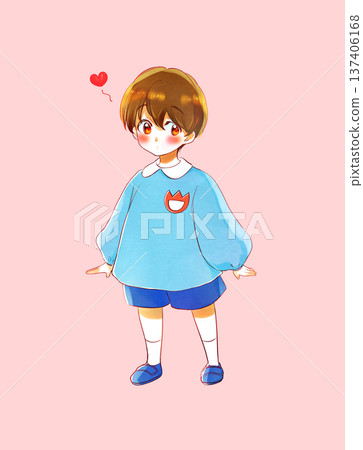 男孩、幼稚園小朋友、愛 男孩、幼稚園小朋友、愛 137406168