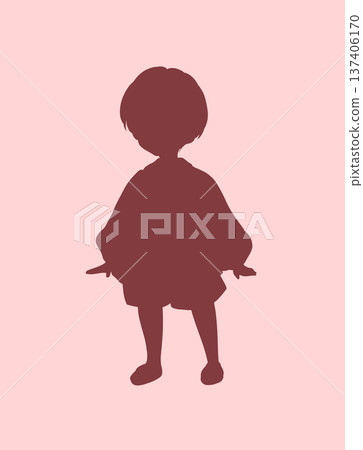 幼稚園男孩剪影 幼稚園男孩剪影 137406170