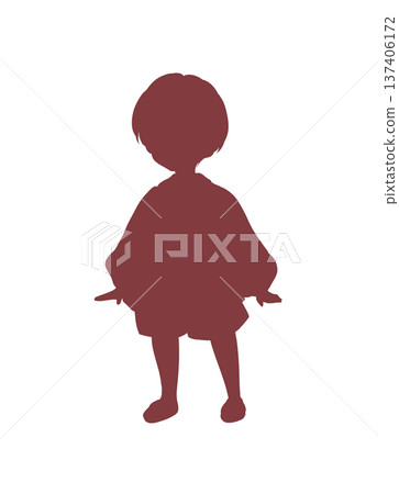 Boy kindergartener silhouette Boy kindergartener silhouette 137406172