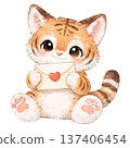 老虎叼著情書的插圖 137406454