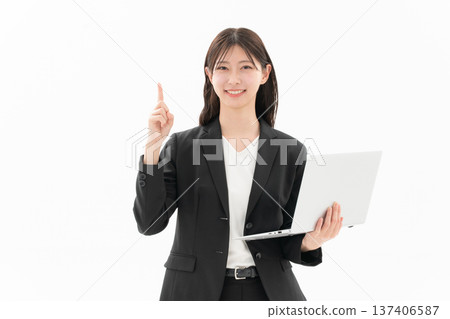 Young business woman with a white background Young business woman with a white background 137406587
