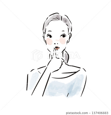 Stylish Japanese women advertising material 137406883