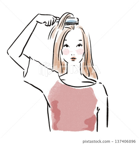 時尚的日本女性護髮產品廣告宣傳品 時尚的日本女性護髮產品廣告宣傳品 137406896