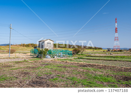 Spring rural scenery, Kyotanabe City, Kyoto Prefecture Spring rural scenery, Kyotanabe City, Kyoto Prefecture 137407188