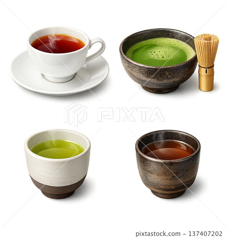 茶具插畫套裝 137407202