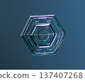 Natural snowflake crystal in blue background 137407268