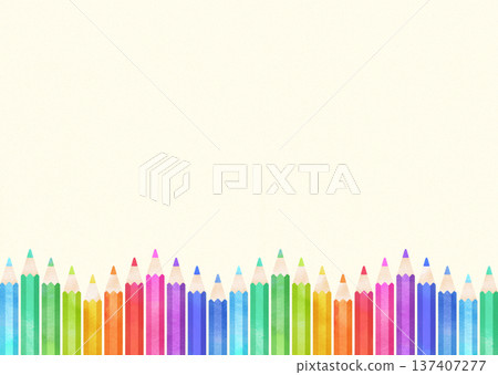 色彩鮮豔的水彩風格色鉛筆畫框 137407277