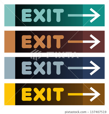 Four colored signs with arrows 137407519