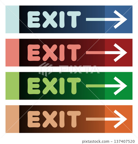 Four colored signs with arrows 137407520