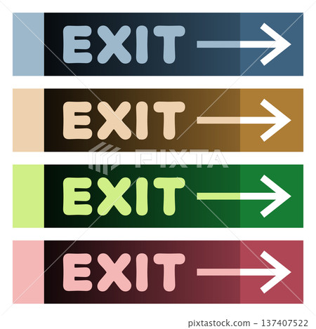 Four colored signs with arrows 137407522