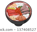 Illustration of seafood bowl 137408527