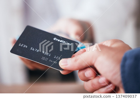 Credit card, hand and payment in a store with cashier, machine and customer in a pharmacy. Shop, commerce and electronic sale with pay at POS with finance transaction and purchase at checkout point Credit card, hand and payment in a store with cashier, machine and customer in a pharmacy. Shop, commerce and electronic sale with pay at POS with finance transaction and purchase at checkout point 137409037