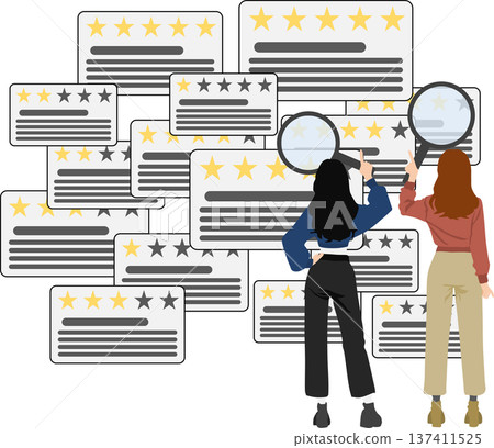 檢查和考慮評論的插圖 137411525