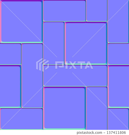 Rectangular Block Pavement Normal Map Texture for 3D Rectangular Block Pavement Normal Map Texture for 3D 137411806