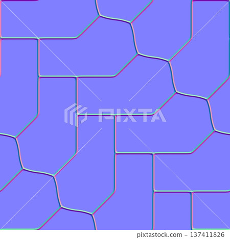 Irregular Organic Cell Pavement Normal Map Irregular Organic Cell Pavement Normal Map 137411826
