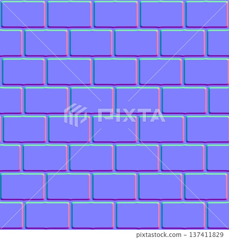 Modern smooth beveled brick normal map Modern smooth beveled brick normal map 137411829