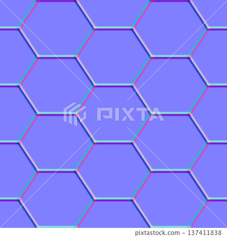 Beveled Hexagon Tile Floor Normal Map Beveled Hexagon Tile Floor Normal Map 137411838