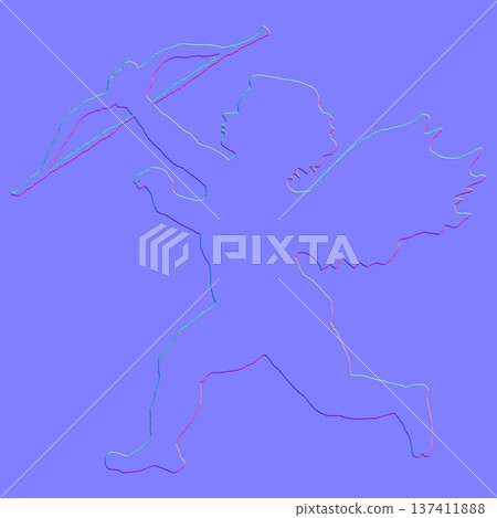 Cupid Archer Silhouette Normal Map for Valentine Design 137411888