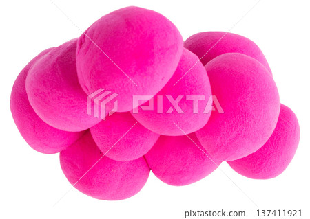 sphere pile plasticine color pink clay isolated on white background sphere pile plasticine color pink clay isolated on white background 137411921