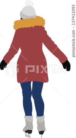 一個女人滑冰的插圖 一個女人滑冰的插圖 137412093