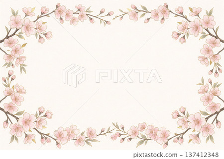 優雅的日式橫框材質,飾以金色櫻花枝花圖案。 優雅的日式橫框材質,飾以金色櫻花枝花圖案。 137412348