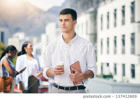City, walking and businessman with tablet on coffee break from workplace, building or commute in urban Brazil town. Journalist, writer or professional man outdoor for a walk in street, park or road City, walking and businessman with tablet on coffee break from workplace, building or commute in urban Brazil town. Journalist, writer or professional man outdoor for a walk in street, park or road 137412609