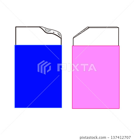Eraser illustration set with case Stationery material Eraser illustration set with case Stationery material 137412707