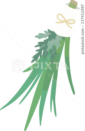 Vector illustration of iris and mugwort for Boys' Day Japanese style event material 137412897