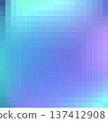 Abstract pixel gradient background, blue digital smooth tech pattern. Perfect for modern screen designs and retro gaming projects with vibrant color transitions. Vector illustration bg 137412908
