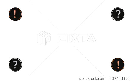 【透明背景】橡膠質感獎牌，帶有驚喜和問號❗❓角，金銀雙色，4K分辨率 137413393