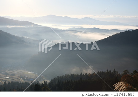 View of Toyohira area enveloped in a sea of clouds 137413695