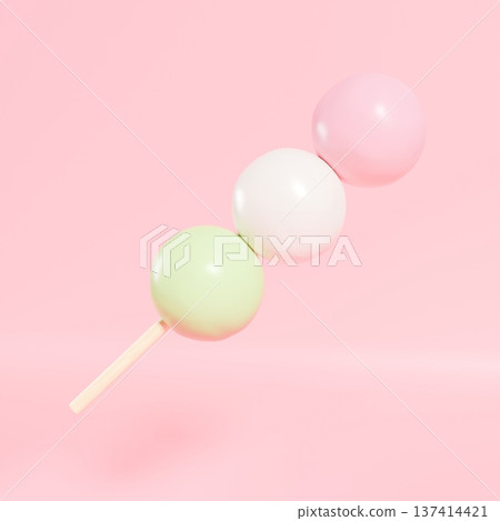 可愛的3D三色餃子，斜角 137414421