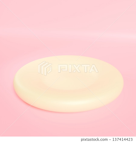 可愛、圓潤、奶油色的3D盤子 137414423