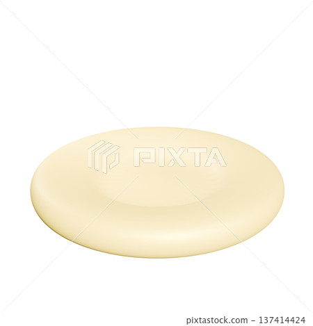 3D cute plump cream colored plate transparent 137414424