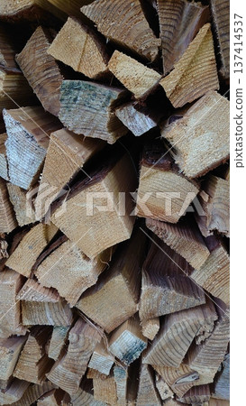 Stacked firewood Stacked firewood 137414537