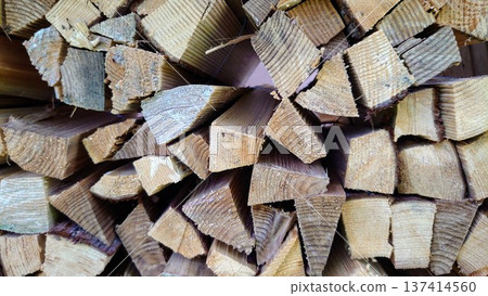 Stacked firewood Stacked firewood 137414560