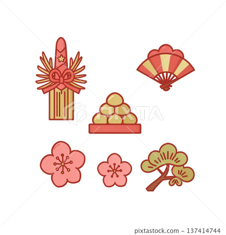 New Year's card material icon 137414744