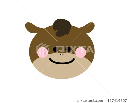 Cute round-faced horse zodiac illustration (pastel colors, cheeks, facial expressions) Cute round-faced horse zodiac illustration (pastel colors, cheeks, facial expressions) 137414807