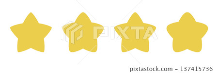 Loose and cute star illustration material set Pop star silhouette illustration 137415736