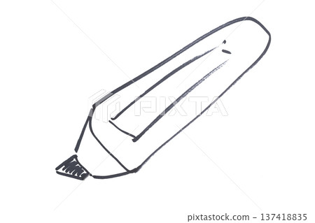 a highlighter drawn with a black marker 137418835