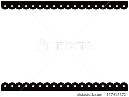 Star Scalloped Lace - Fluffy Line Frame Illustration Star Scalloped Lace - Fluffy Line Frame Illustration 137418872