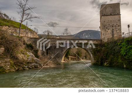 Medieval Stone Bridge Medieval Stone Bridge 137418883