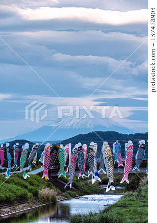 Koinobori and Mt. Fuji Koinobori and Mt. Fuji 137418903
